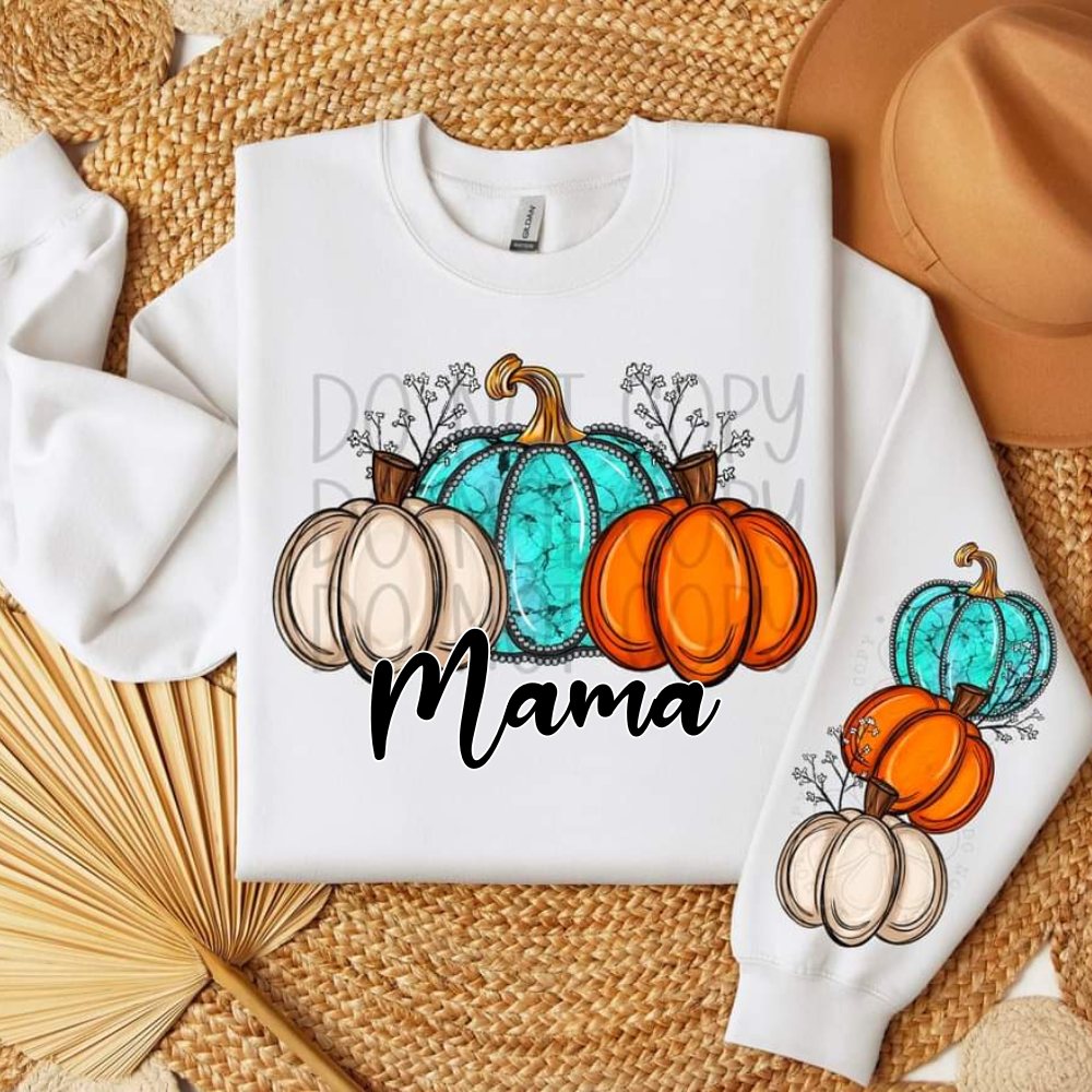 Custom personalized fall pumpkin with or without sleeves - DTF transfer