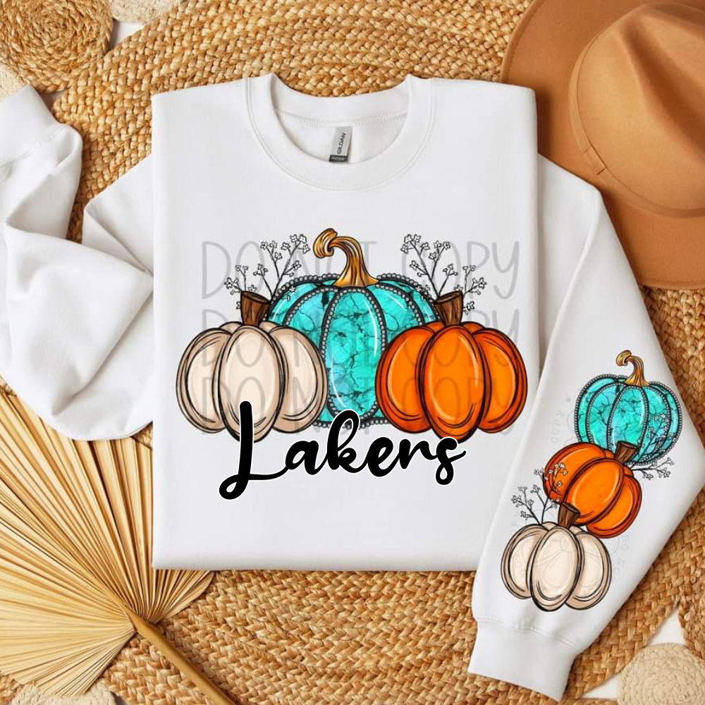 Custom personalized fall pumpkin with or without sleeves - DTF transfer