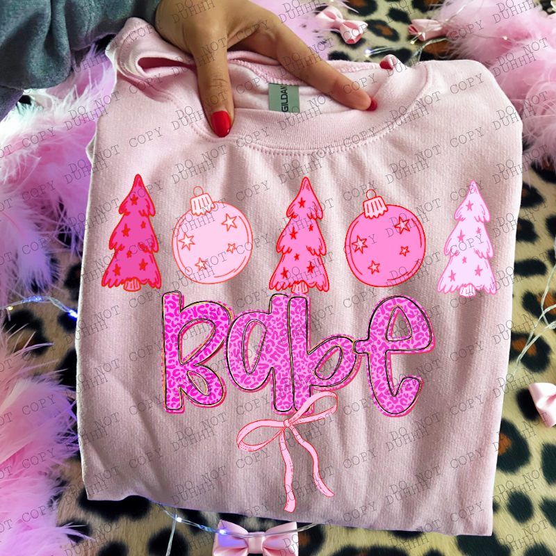 babe pink girlypop Christmas DTF Transfer