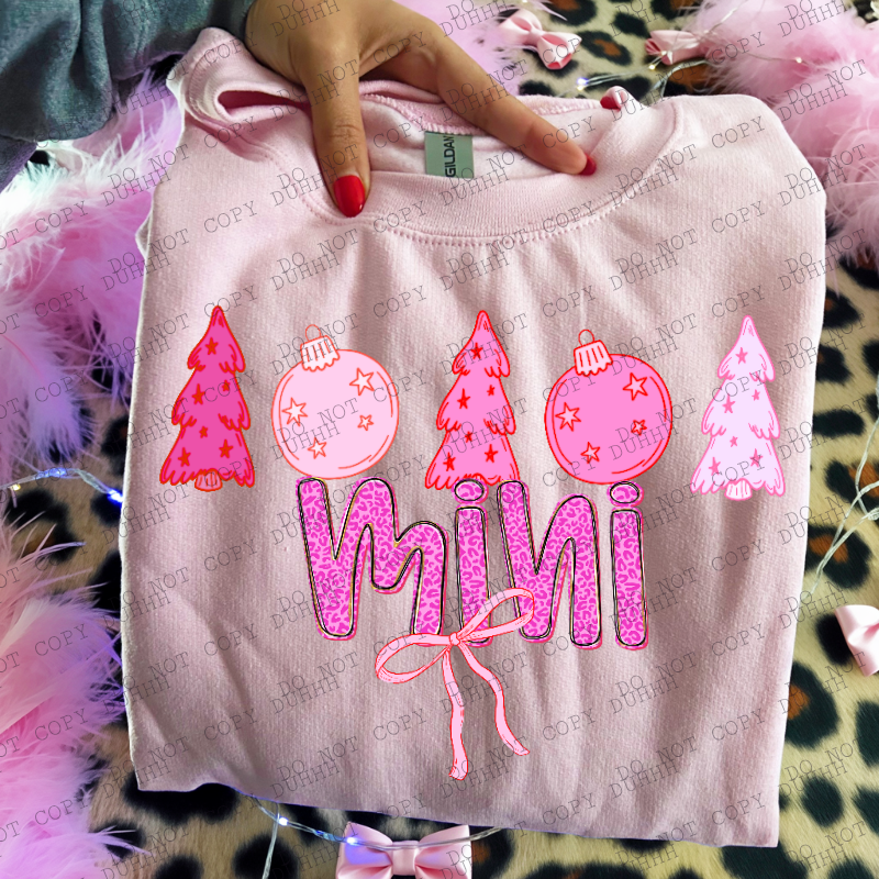 mini pink girlypop Christmas DTF Transfer