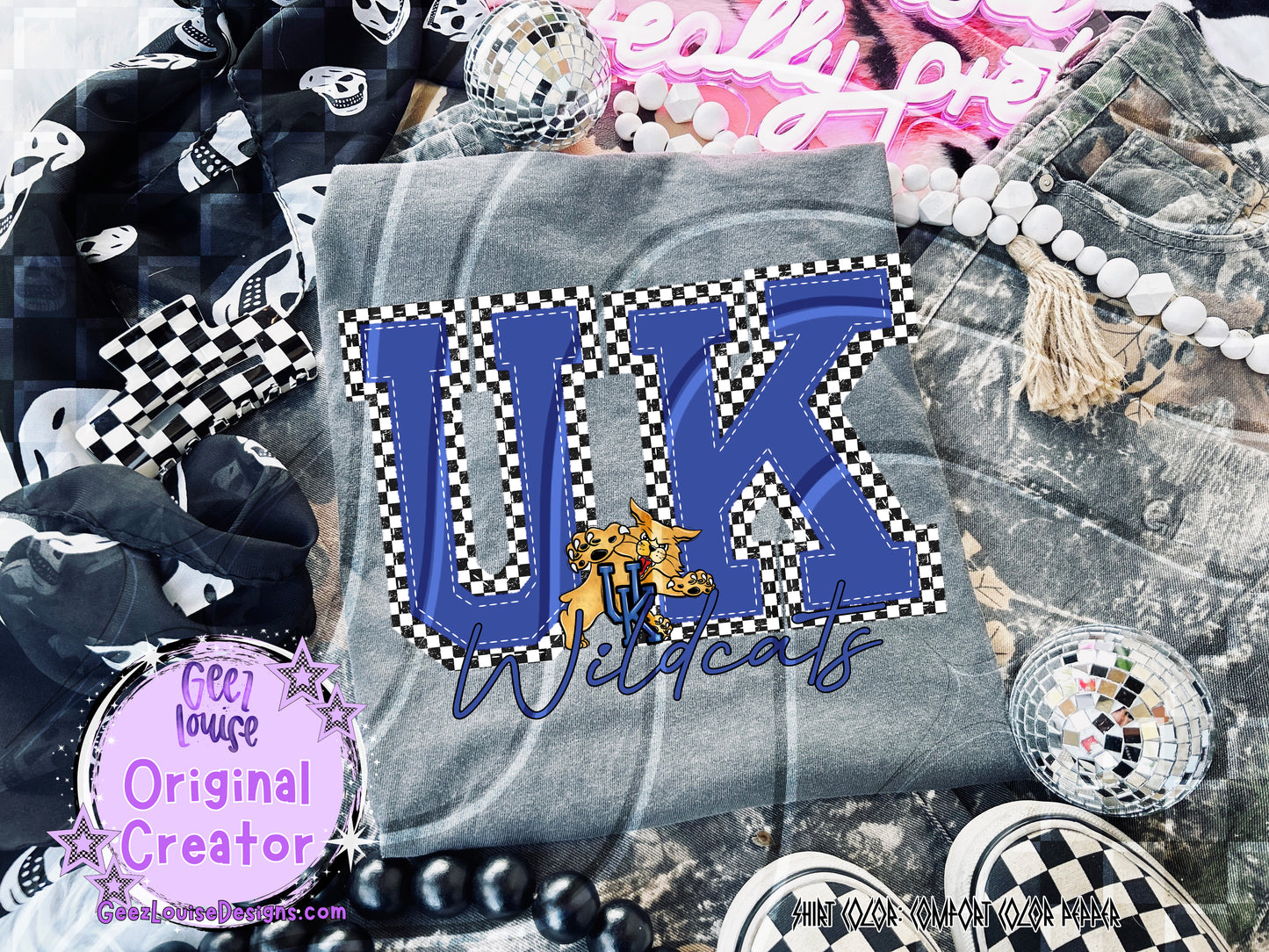 Wildcats checkered - DTF TRANSFER (GLD925)