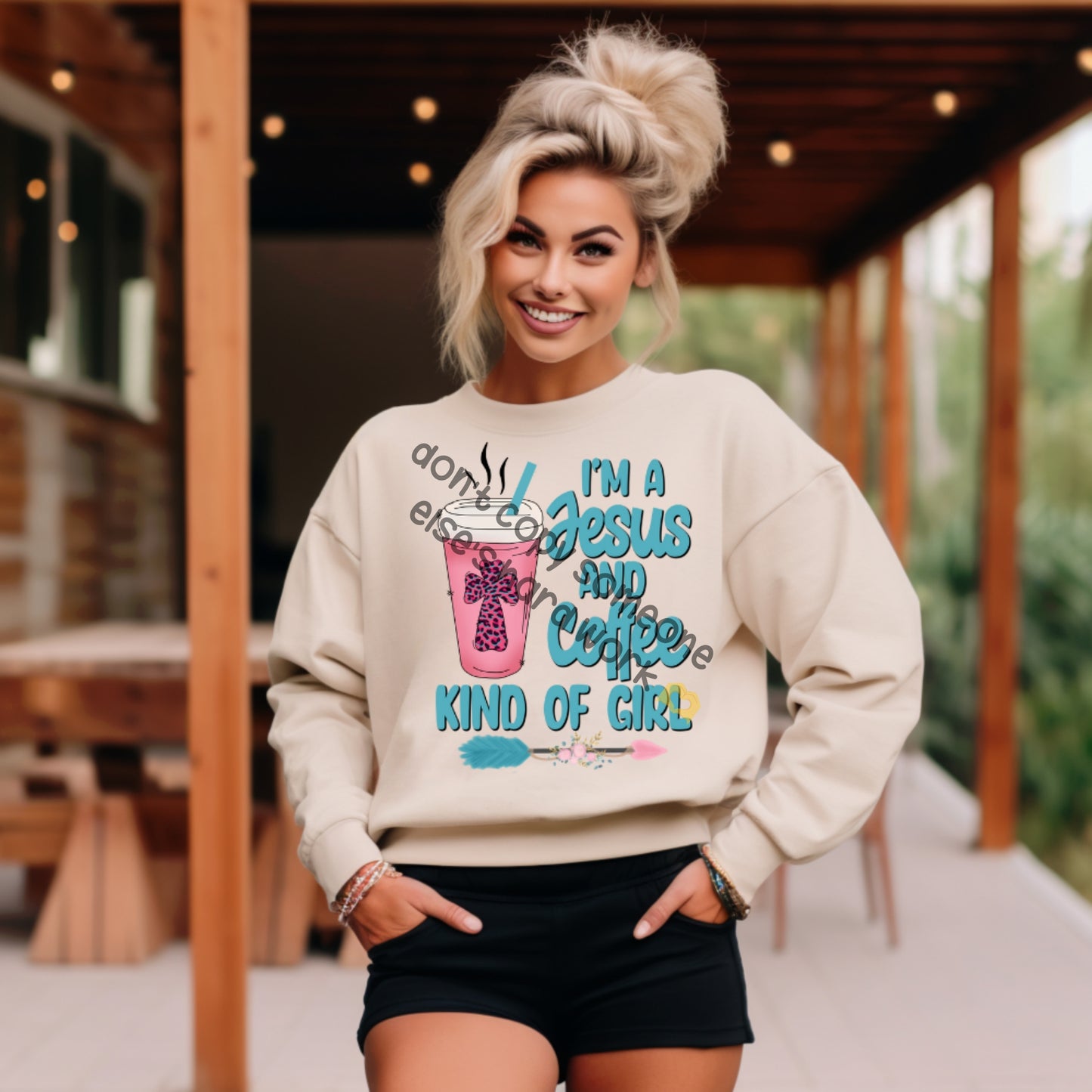 Jesus and coffee kind of girl - DTF TRANSFER (CLD)