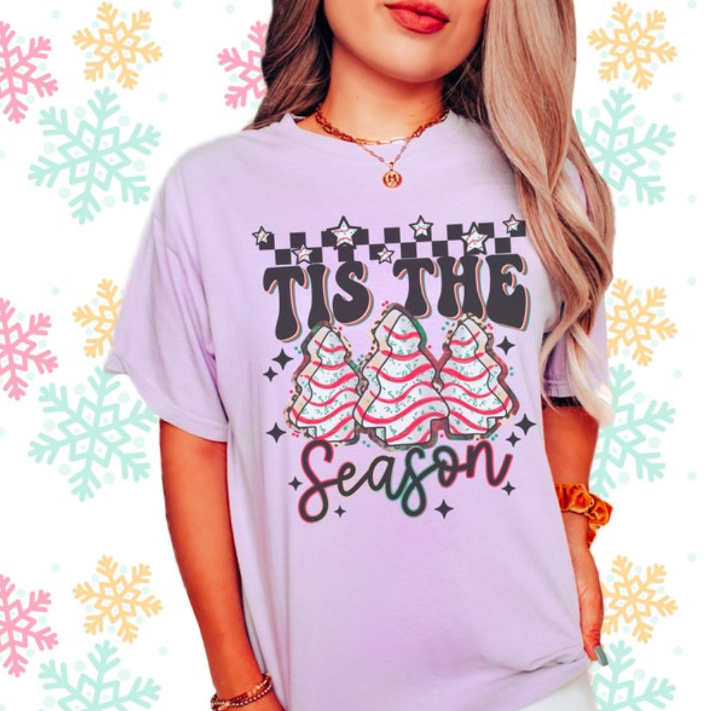 Checkered snack cakes tis the season - DTF TRANSFER ONLY