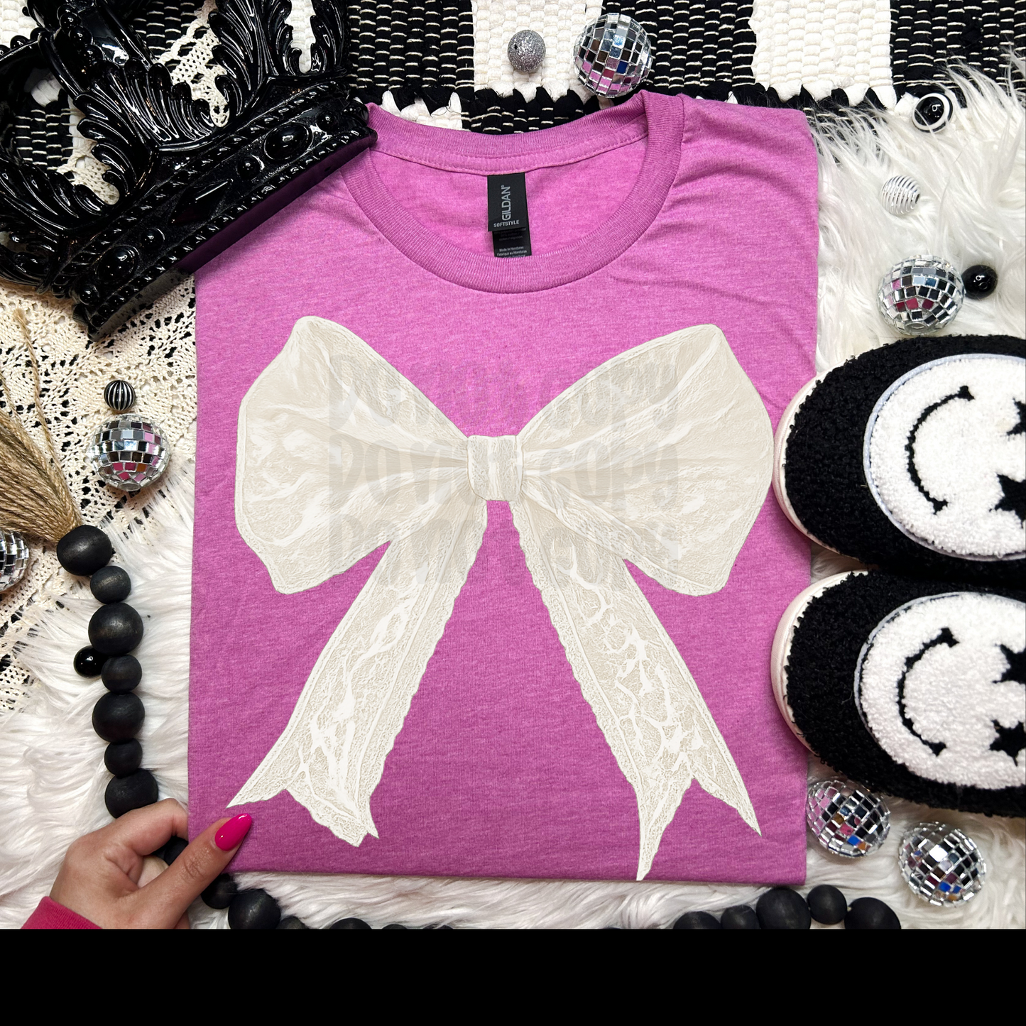 Off white lace bow - DTF TRANSFER (WFD Sept25)