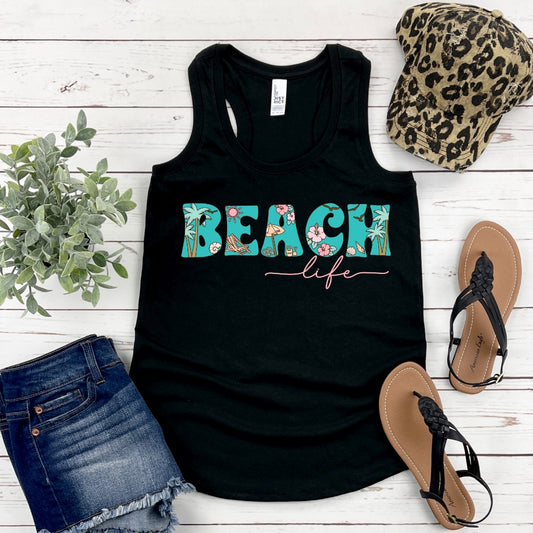 Beach Life with pattern letters BOHO SUMMER DROP / TRANSFER ONLY