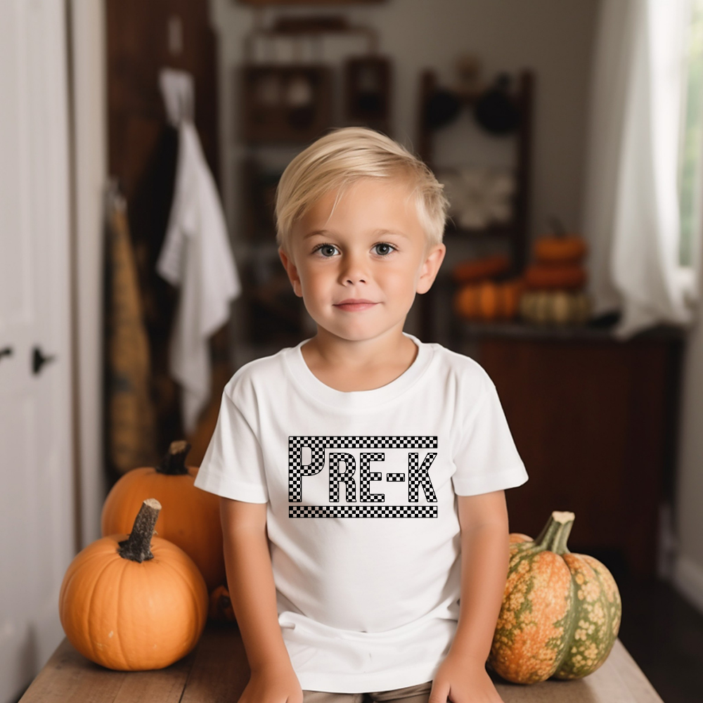 PRE K checkered style - DTF TRANSFER ONLY