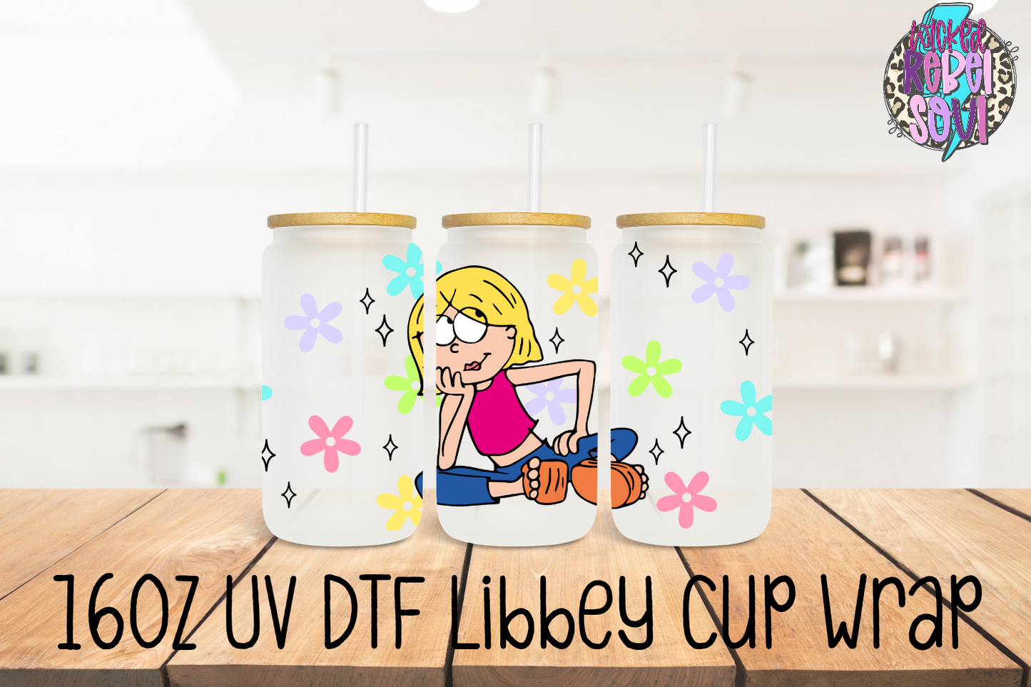 Lizzie McGuire - FOR Libbey glass can 16oz UV DTF cup wrap decal