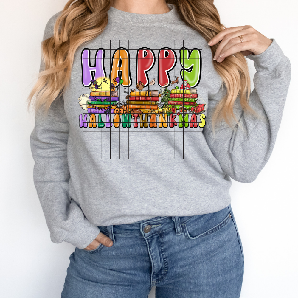 BOOKS Happy Hallowthankmas - DTF TRANSFER ONLY