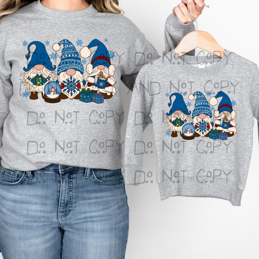 Blue Winter Gnomes - DTF TRANSFER ONLY