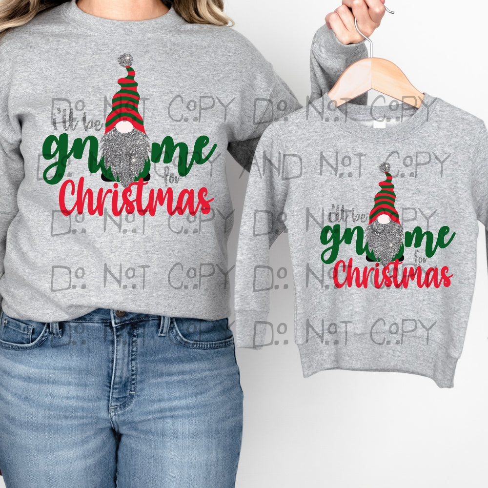Gnome Christmas faux glitter - DTF TRANSFER ONLY