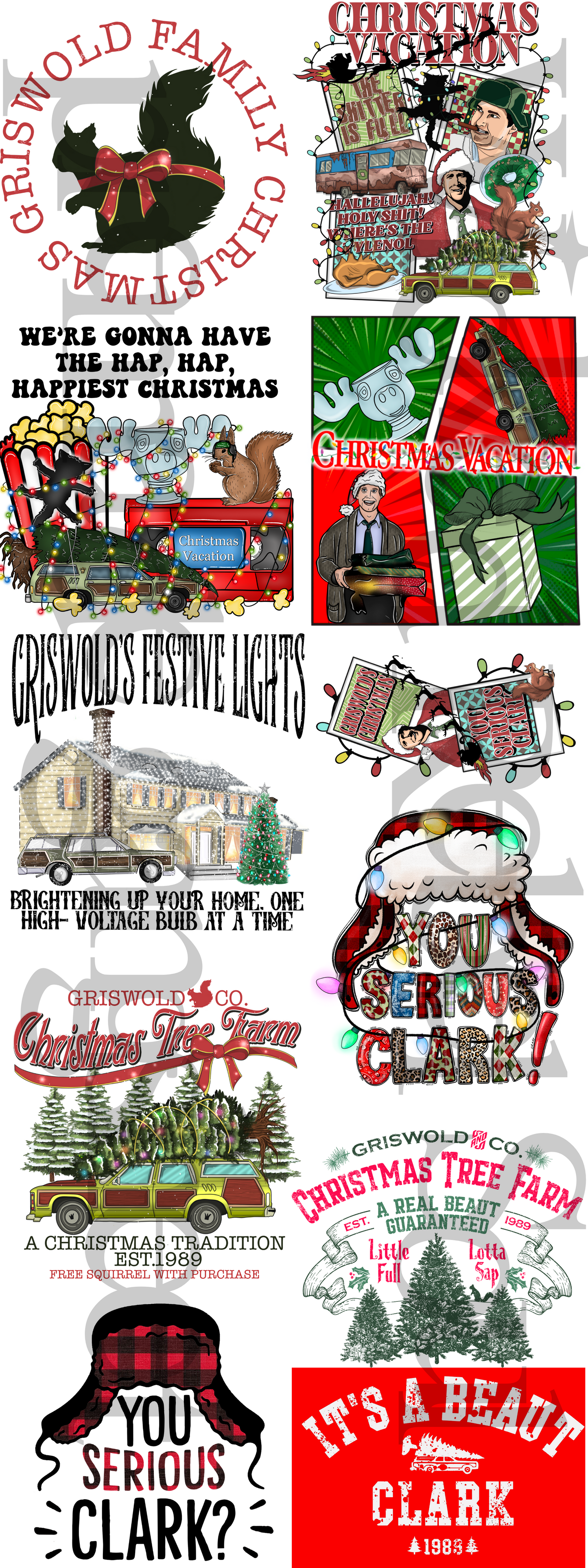 Christmas Vacation Griswold ; premade gang sheet