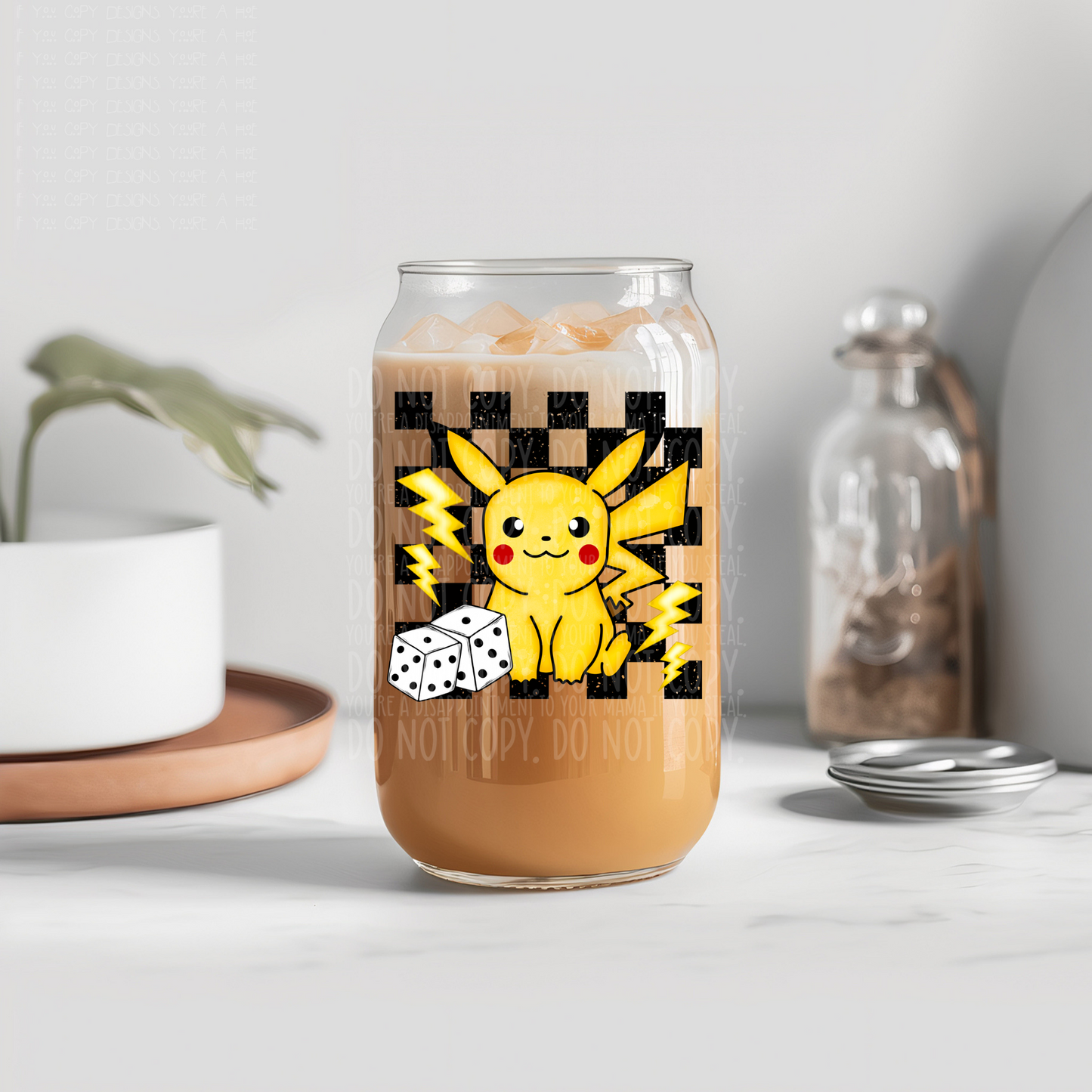 Dice yellow monster - UV dtf decal (m4mc)
