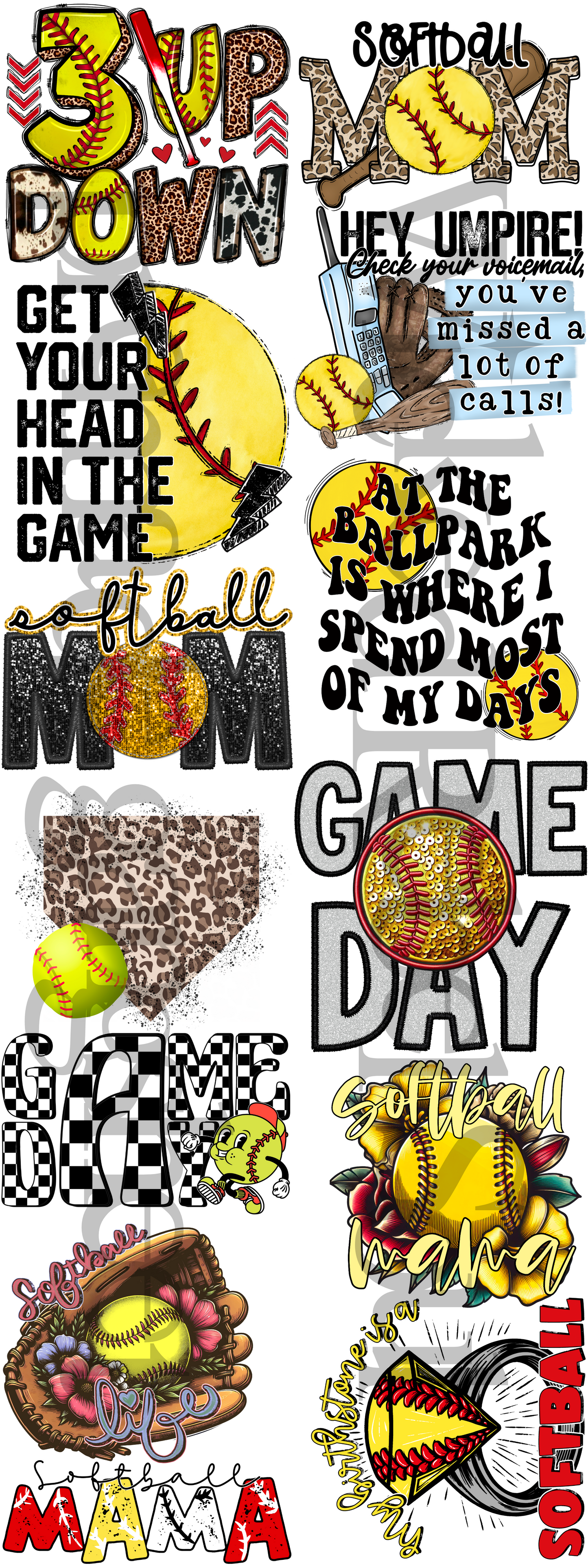 Softball 🥎 ; premade gang sheet