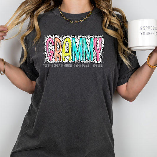 Grammy dalmatian dots colorful - DTF TRANSFER