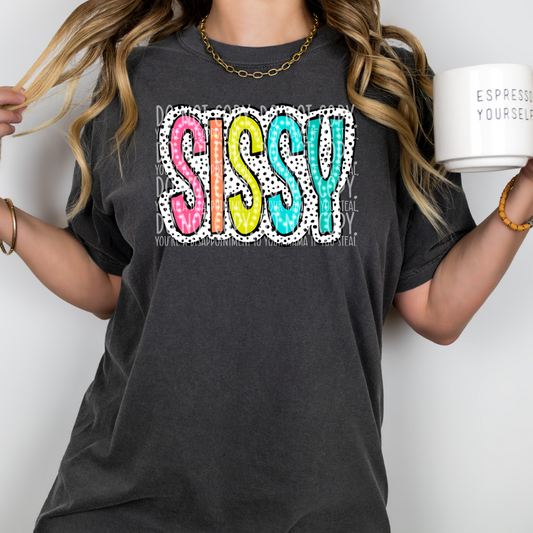 Sissy dalmatian dots colorful - DTF TRANSFER