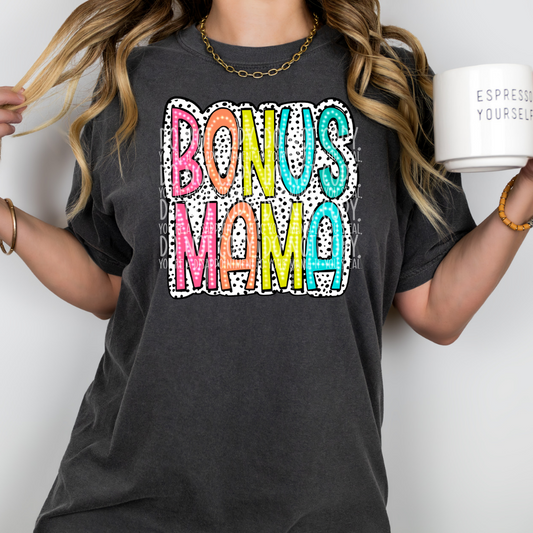 Bonus Mama dalmatian dots colorful - DTF TRANSFER