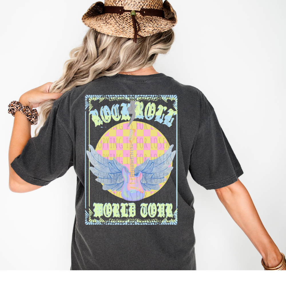 Rock n roll world tour pastel - DTF TRANSFER (WRS)