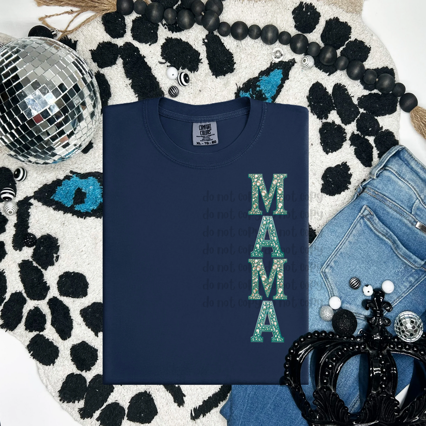 Mama Faux Rhinestones- DTF TRANSFER (WFD M25)