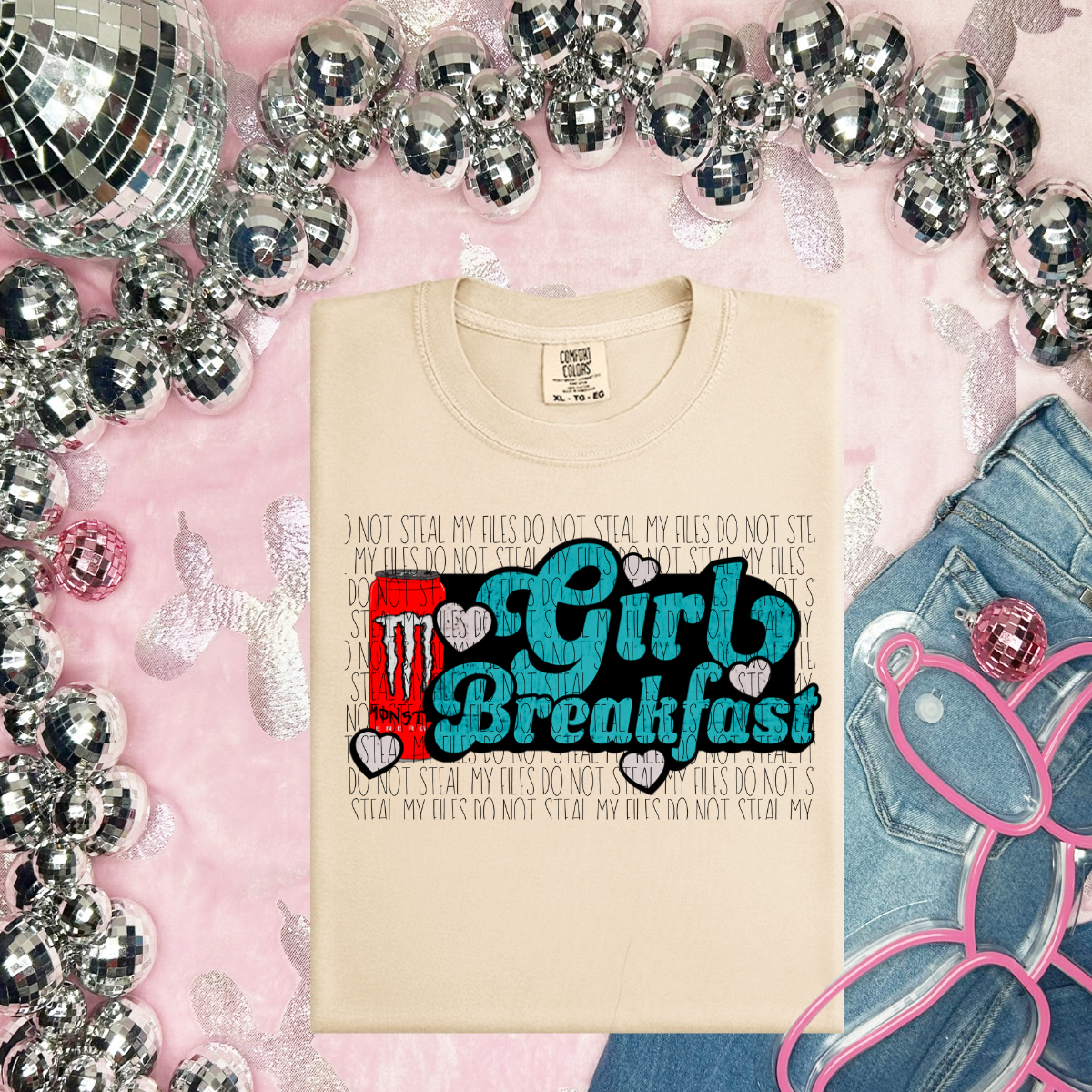 M red energy Girl Breakfast-DTF TRANSFER (RAD)