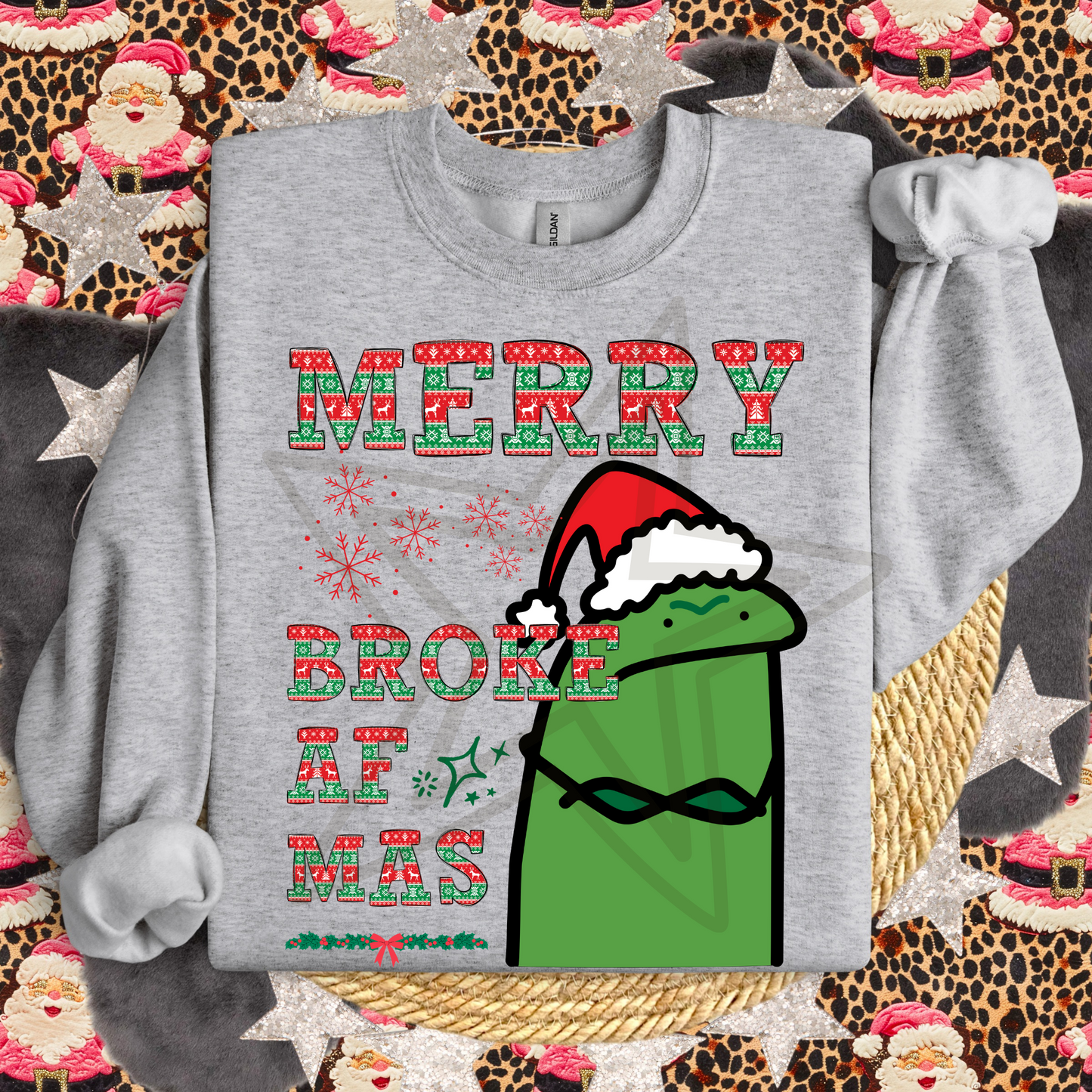 Merry and broke af mas - (DTF TRANSFER) A Very Snarky Christmas Collab CST X WFD