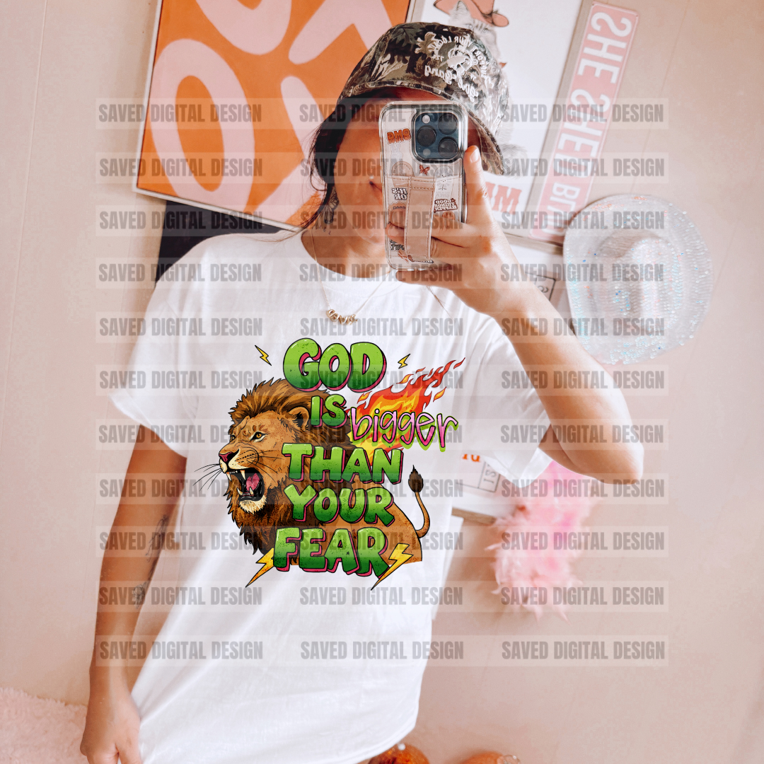 God is bigger than your fear - DTF TRANSFER (SDD/KD faith Collab)