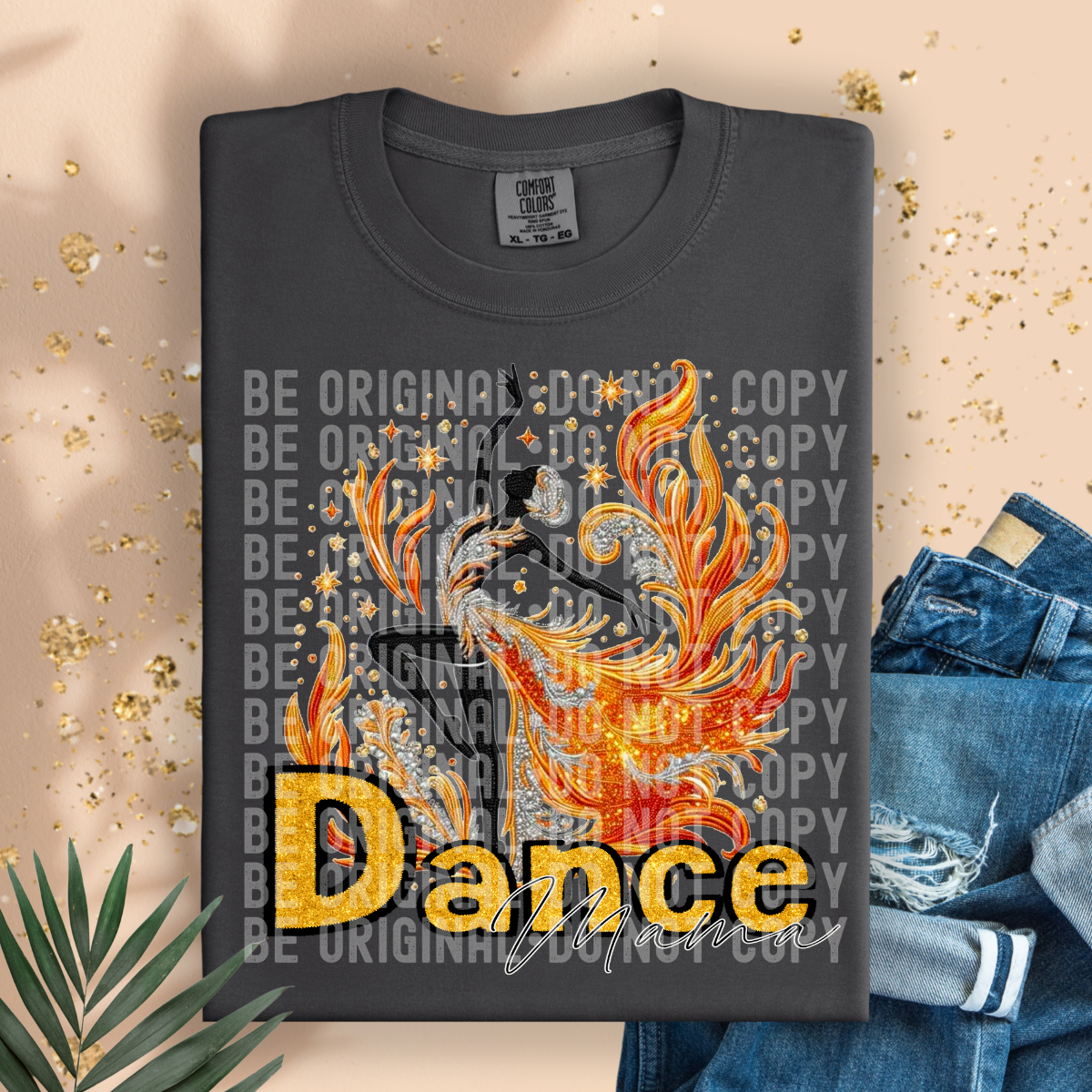 Dance Mom Faux Emb- DTF TRANSFER (Peachy)