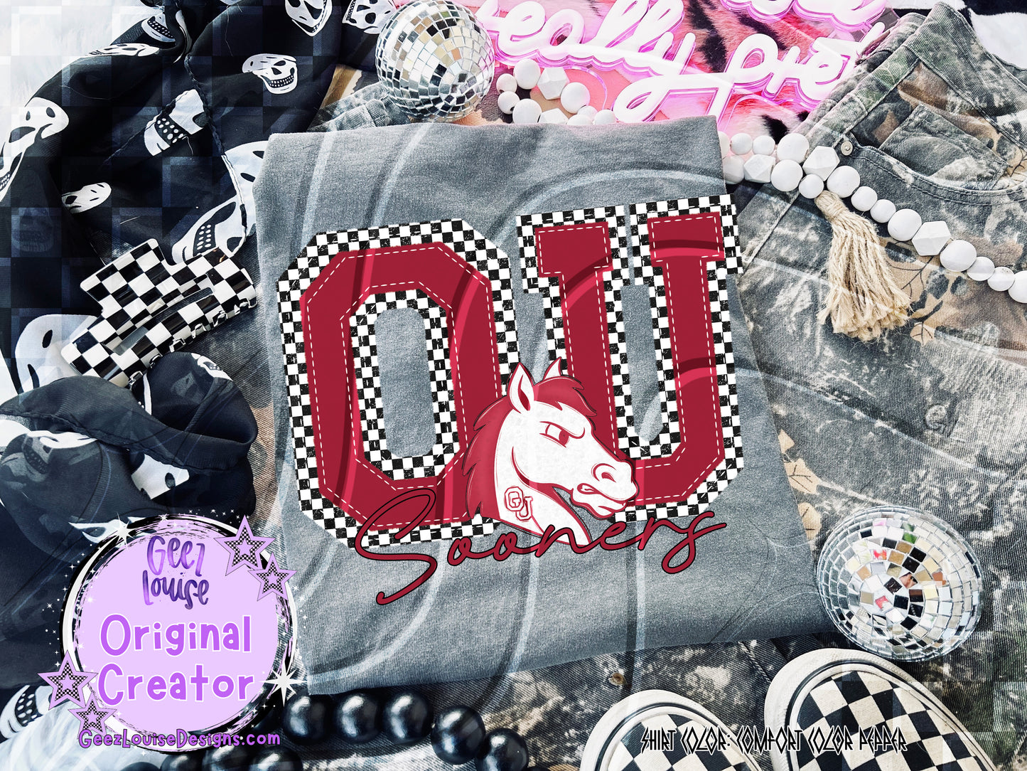 Sooners checkered - DTF TRANSFER (GLD925)