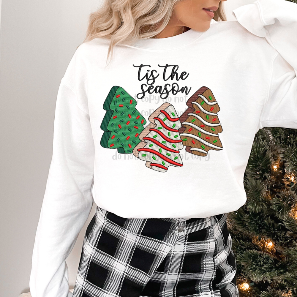 Faux Embroidery snack cakes tis the season - DTF TRANSFER ONLY