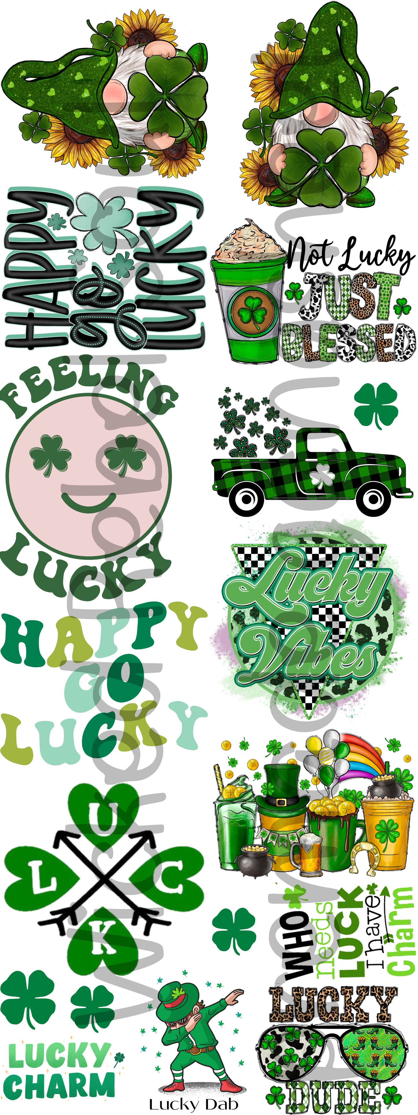 St Patrick's Day ; premade gang sheet