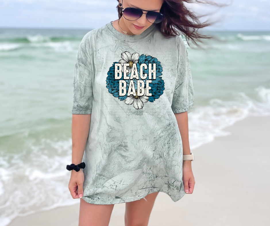 Beach babe floral-DTF TRANSFER (LDC/F23)