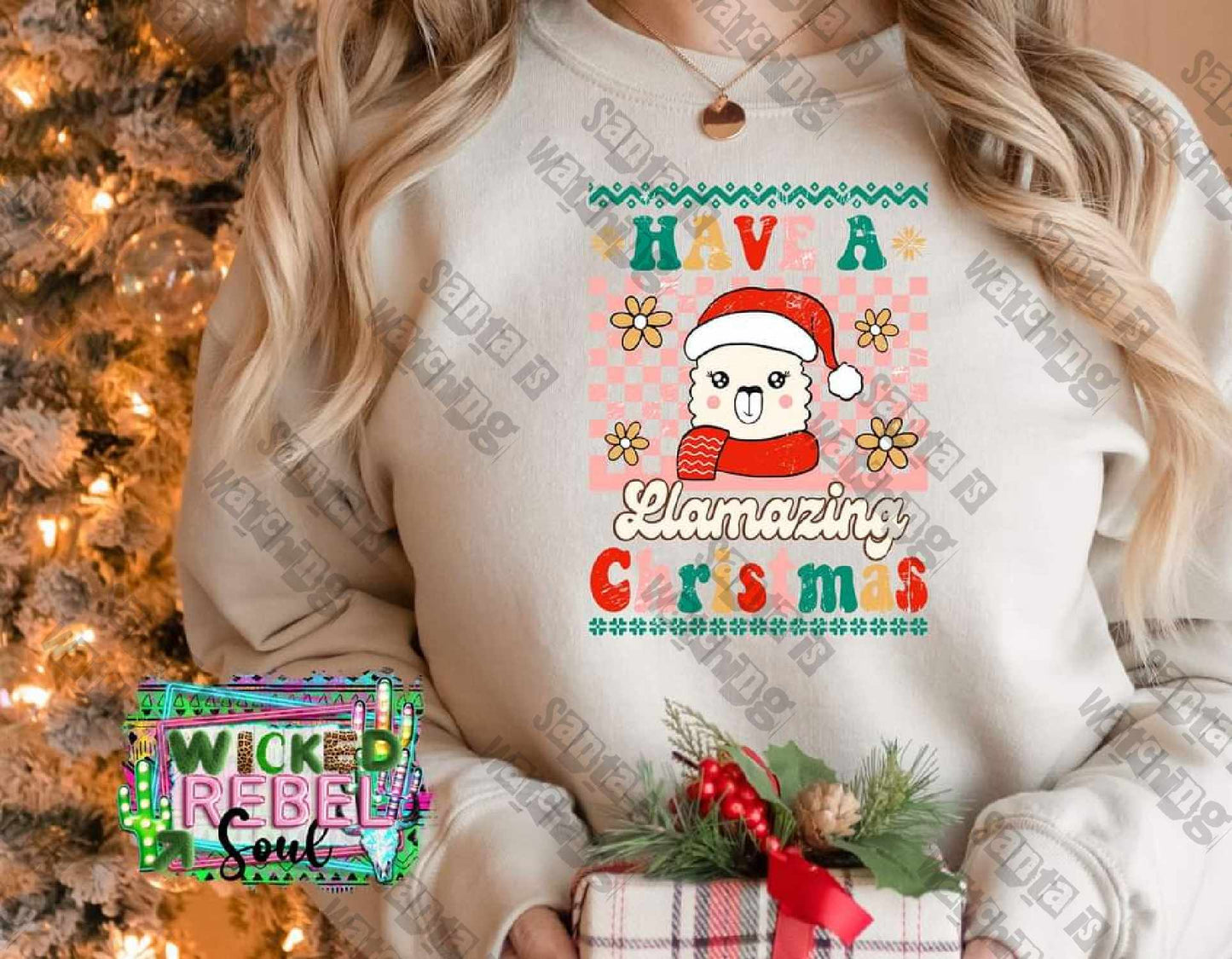 Have A Llamazing Christmas - DTF TRANSFER ONLY (WRS)