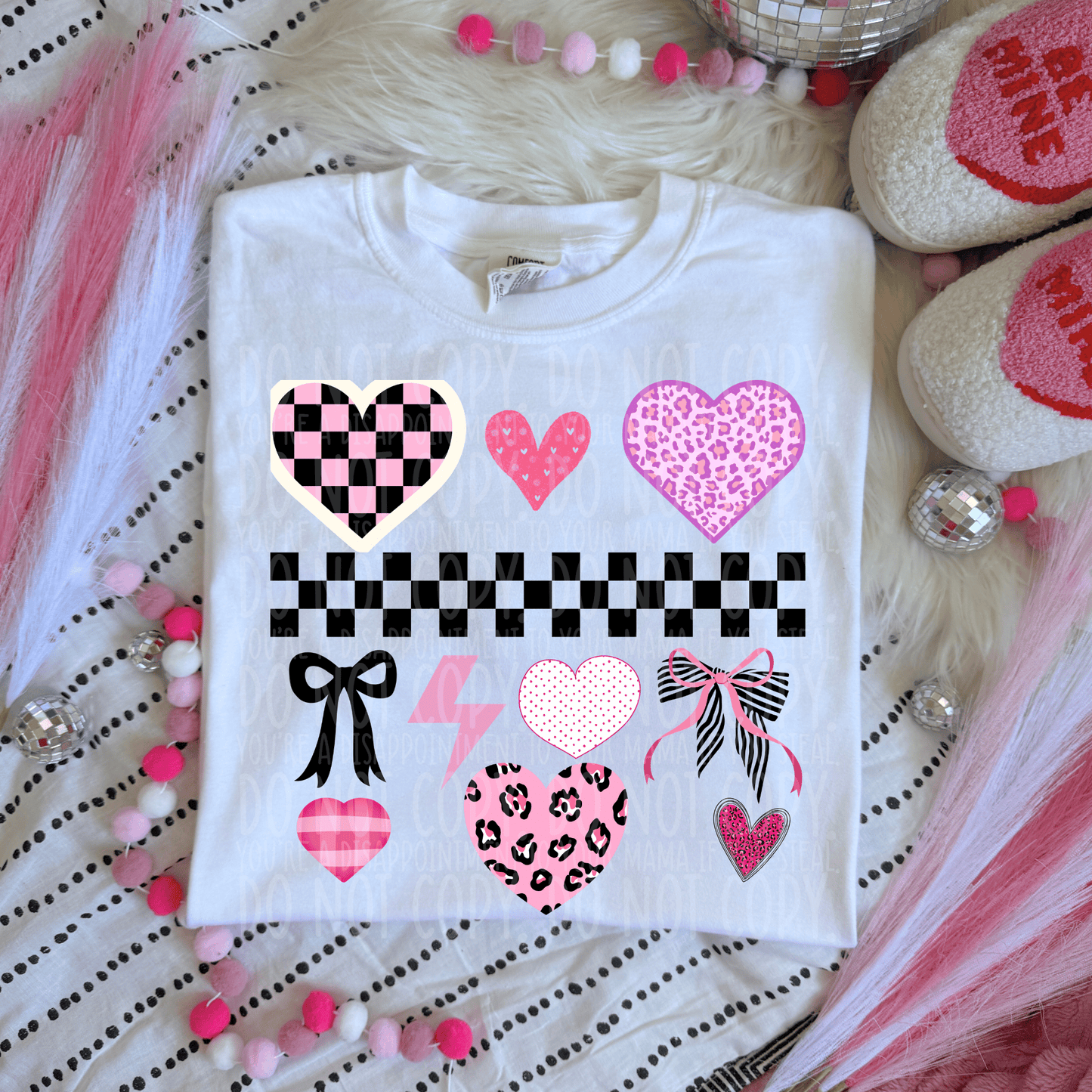 Checkered hearts - DTF TRANSFER (XOXO Epic Valentine's Collab SYM PD X PVC)