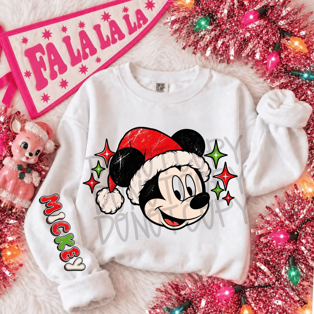 Boy mouse cute Christmas characters DTF Transfer