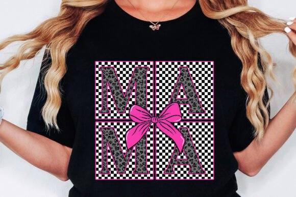 Mama Grid w/ Bow - DTF TRANSFER (CFD)