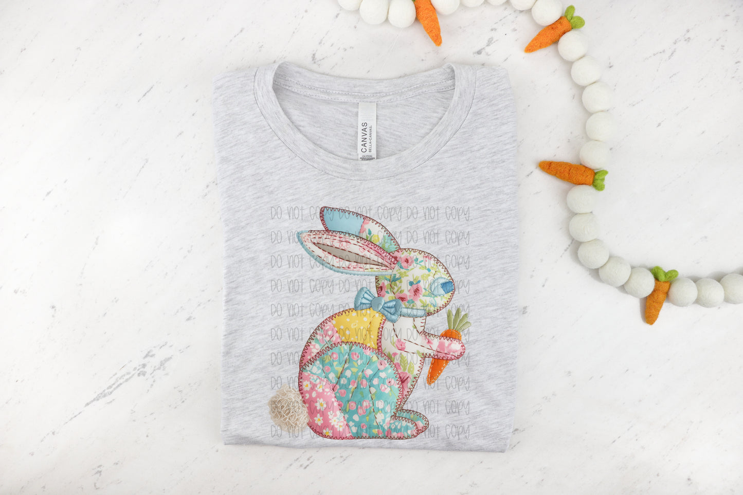 Patchwork quilt bunny - DTF TRANSFER (Eggstravaganza multi designer collab)