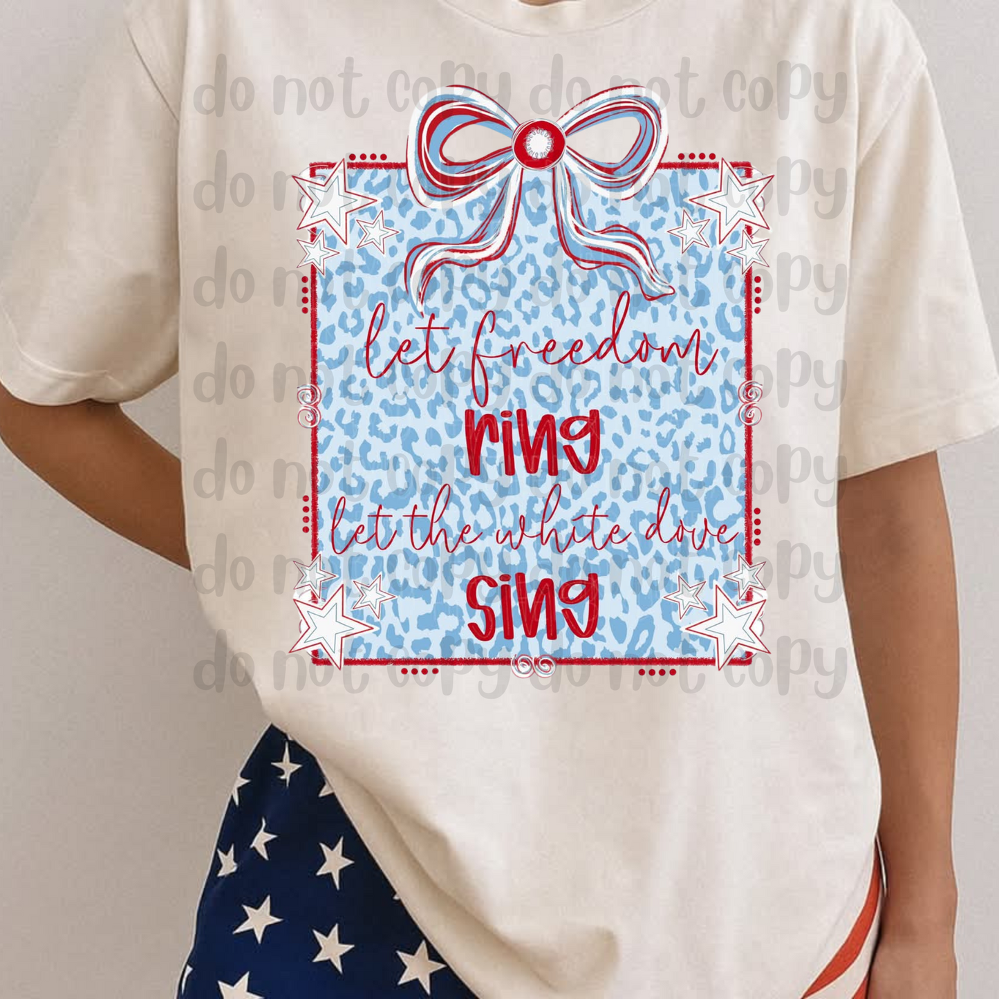 Let freedom ring bow coquette - DTF TRANSFER