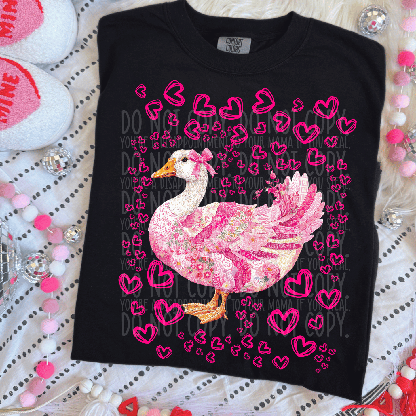 Heart patchwork goose - DTF TRANSFER (XOXO Epic Valentine's Collab SYM PD X PVC)