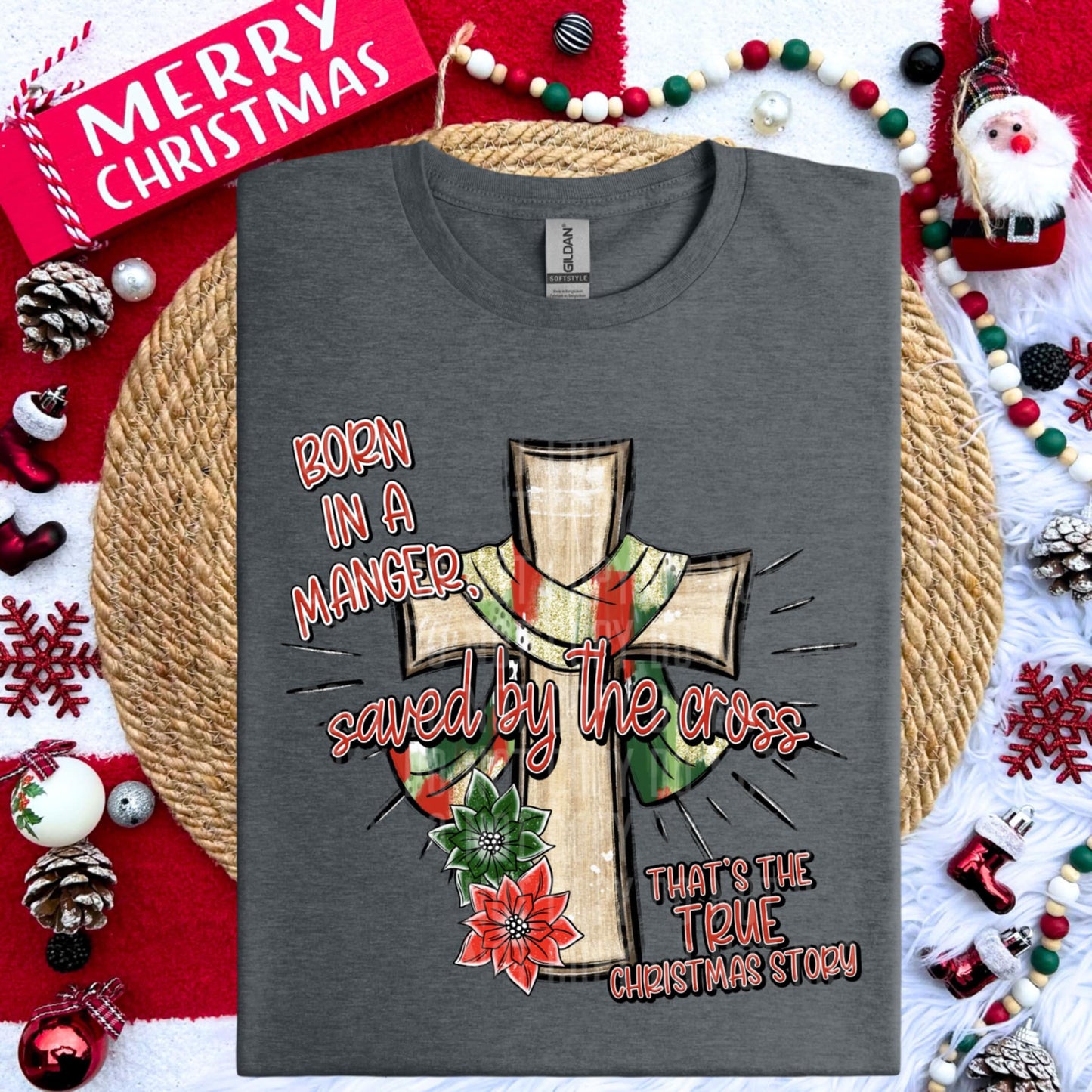 Born in a manger- DTF TRANSFER (MG Xmas fundraiser)