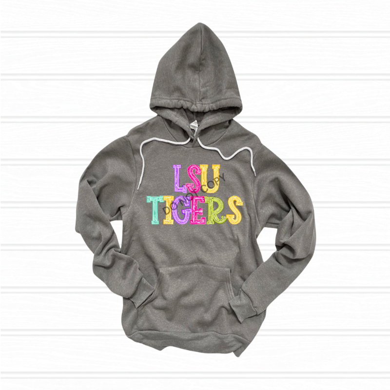 LSU Tigers preppy typography - DTF TRANSFER (DKDBK)