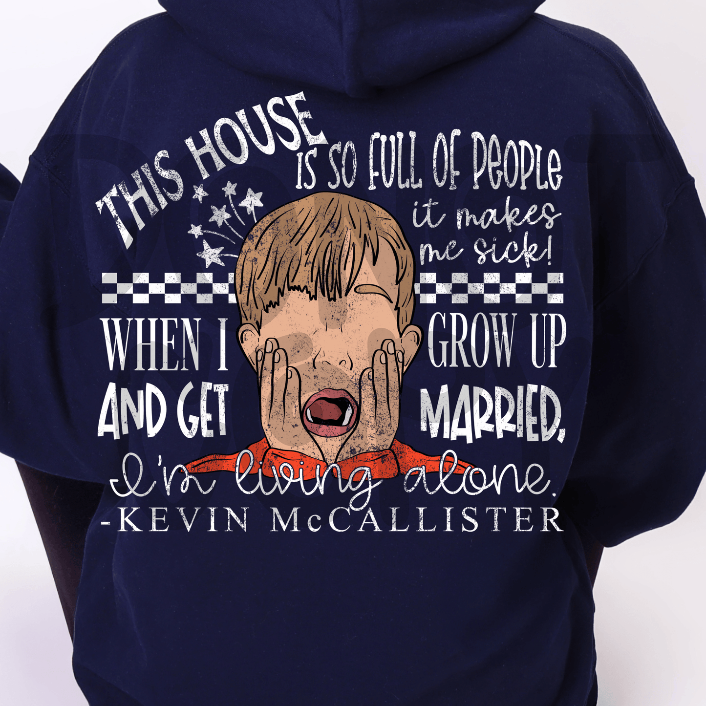 Home Alone this house white - DTF TRANSFER (SCRLW)