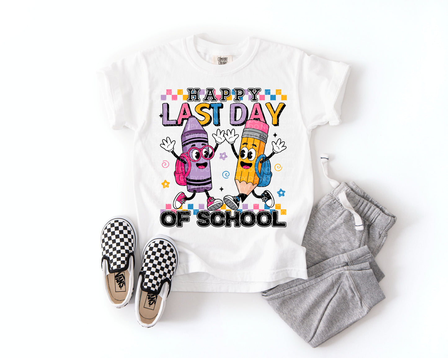 Last Day of School Crayons - DTF TRANSFER (SCG MY25)