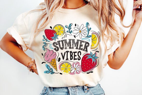 Summer vibes fruit ice cream - DTF TRANSFER (TUA)