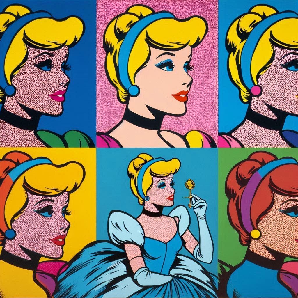 Slipper princess Grid Color Pop Art-DTF TRANSFER (WFD M25)