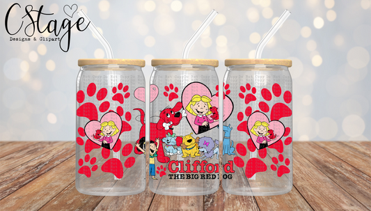 Big red dog - UV dtf wrap 16oz libbey : throwback throwdown collab