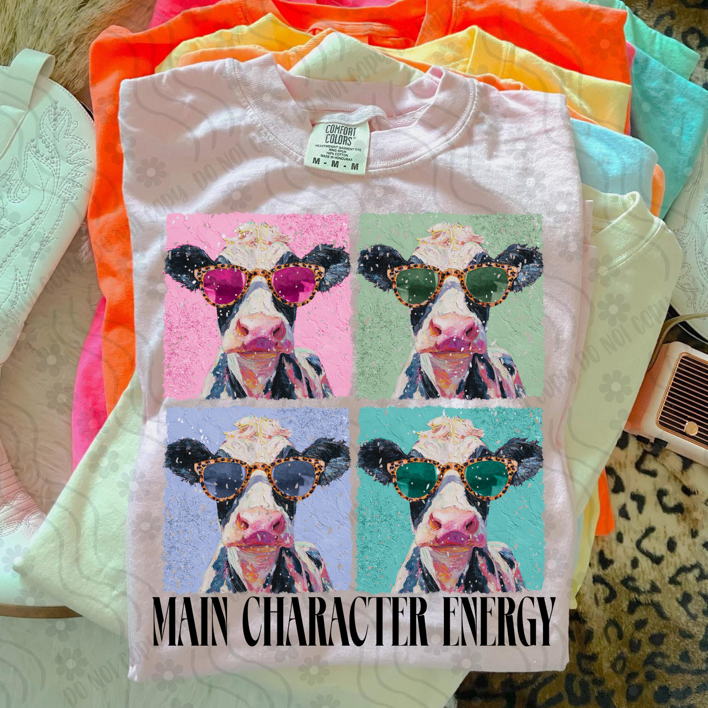 Cow ; Main character energy - DTF TRANSFER (DX4)