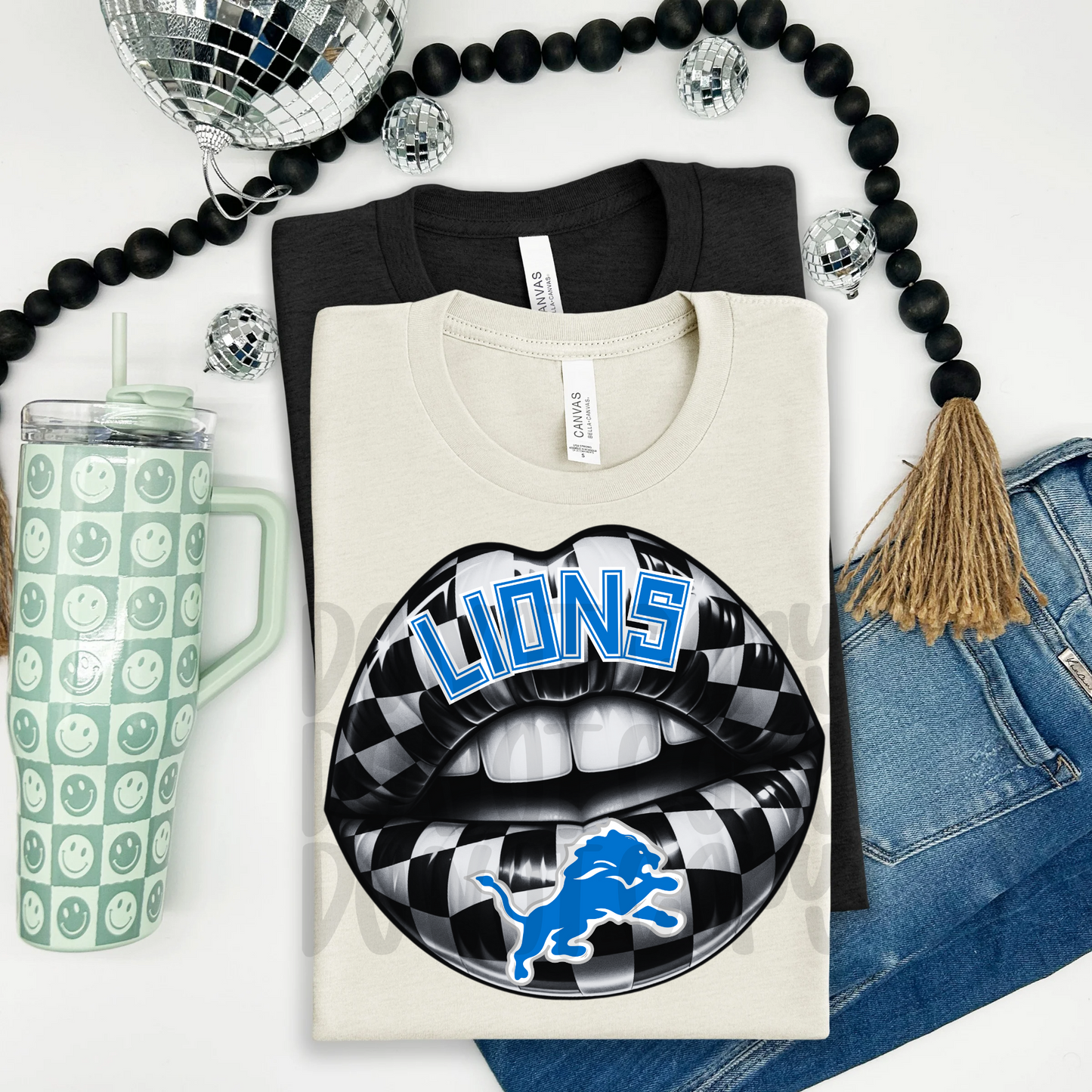 Lions ; Checkered Lip - DTF TRANSFER (T4KD)