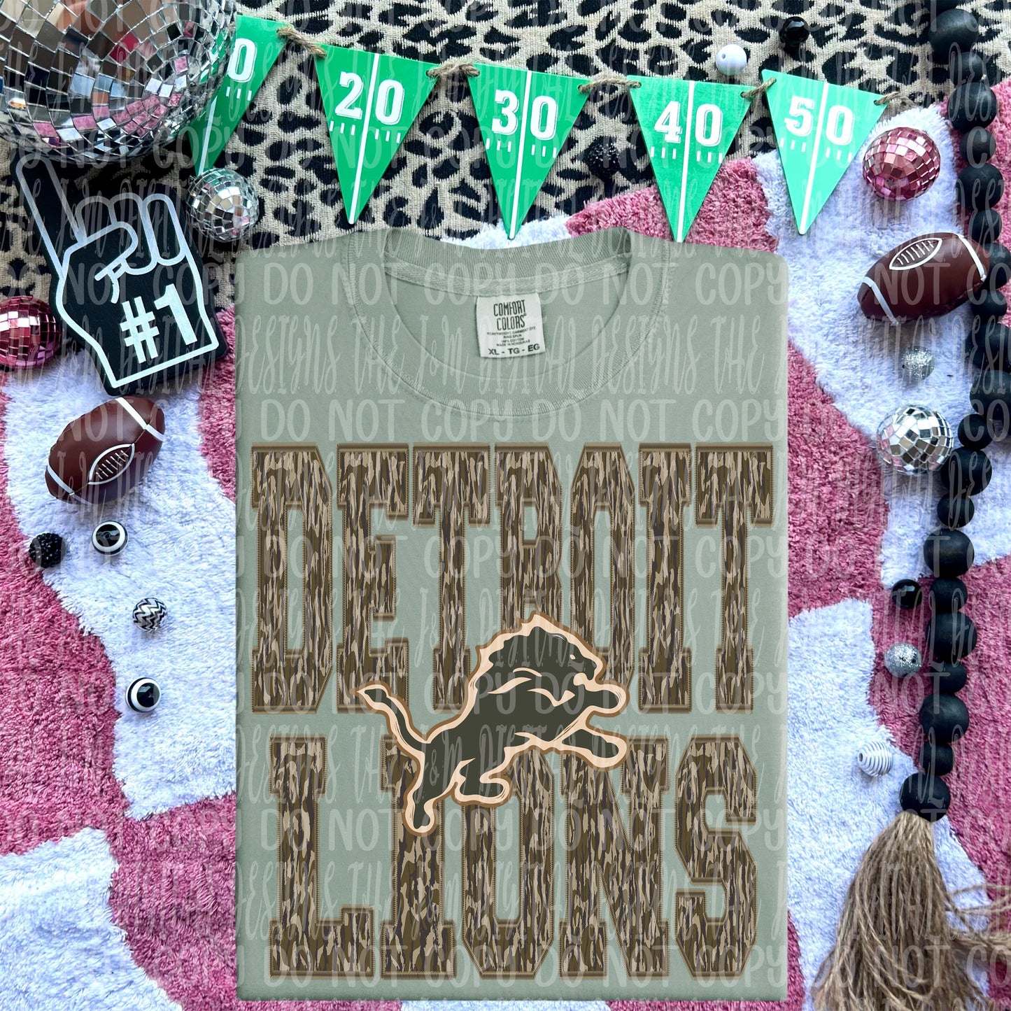 Detroit Lions - mascot camo - DTF TRANSFER (JMD)