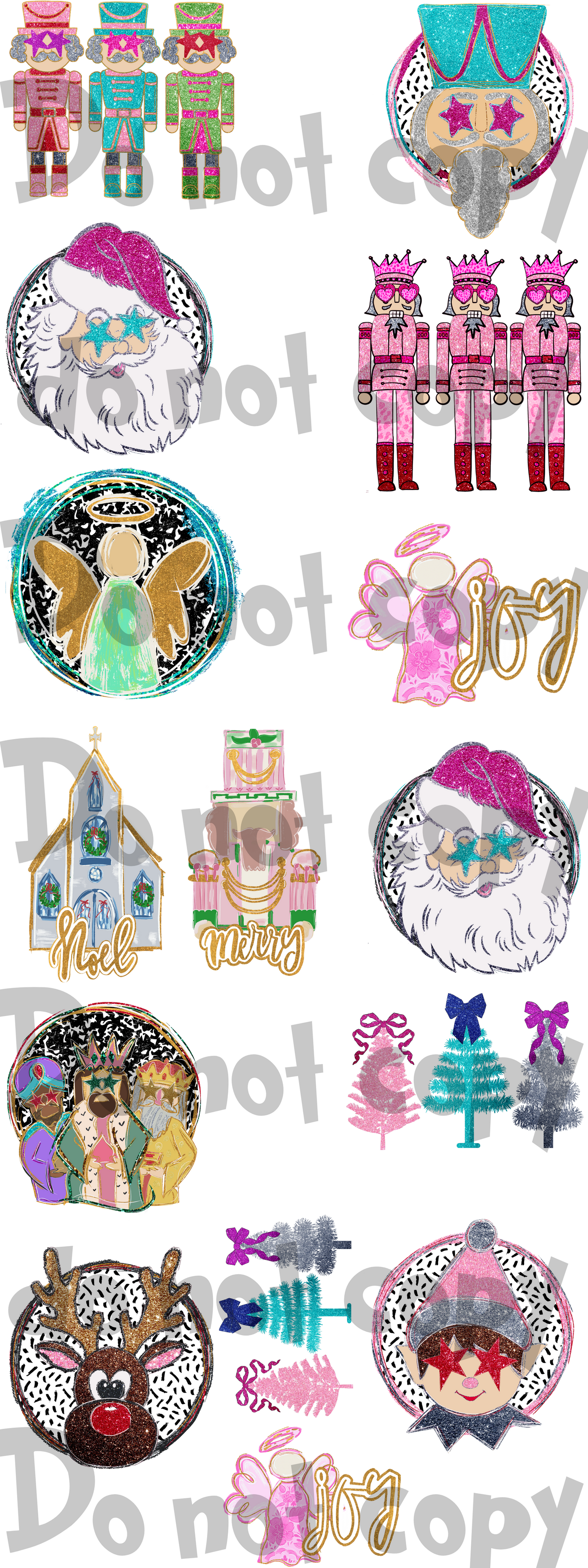 Hand painted Christmas #2 YOUTH ; premade gang sheet 22x60