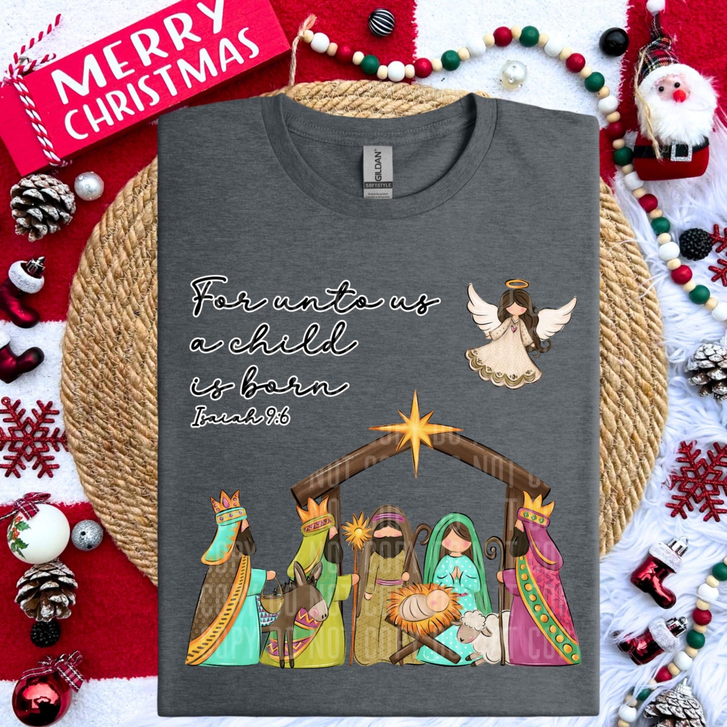 For unto us a child is born- DTF TRANSFER (MG Xmas fundraiser)