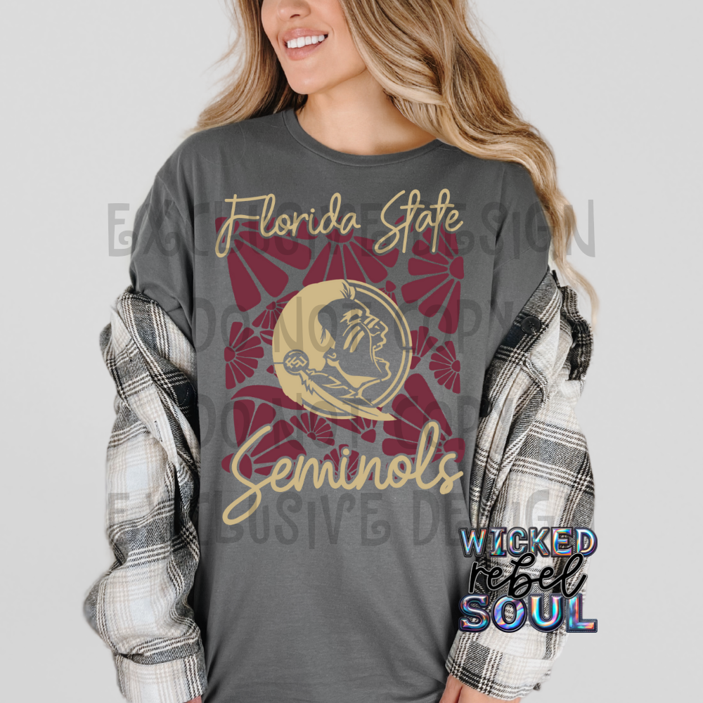 FOOTBALL TEAMS ; Retro groovy flowers EXCLUSIVE - DTF TRANSFER